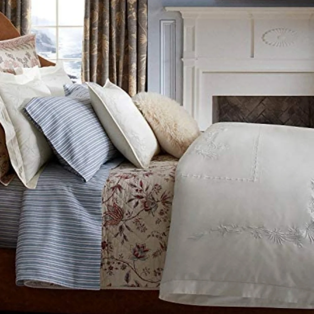 Ralph Lauren KING Islesboro Hillsboro Shams MSRP $430 Cream - Picture 3 of 14
